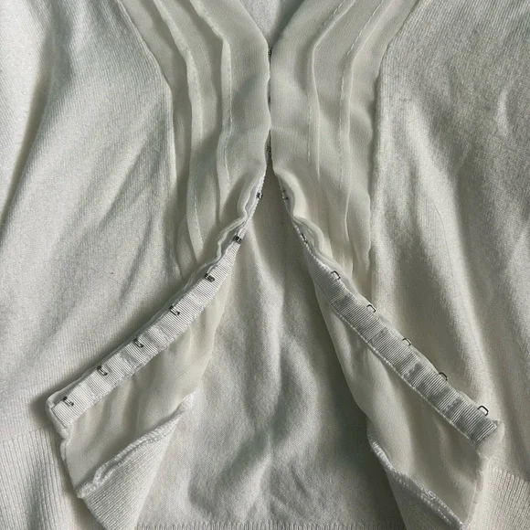 Ricki's White V-Neck Ruffle-Front Sweater - Picture 4 of 5